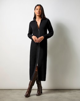 Ro&amp;Zo Black ZipThrough Knitted Dress