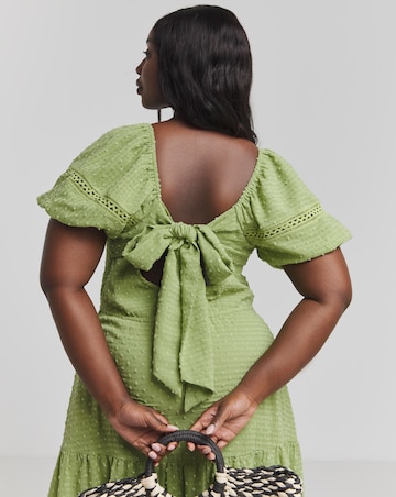 Lovedrobe Shirred Front Tie Back Midaxi Dress
