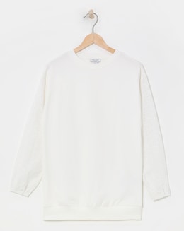 White Broderie Sweatshirt