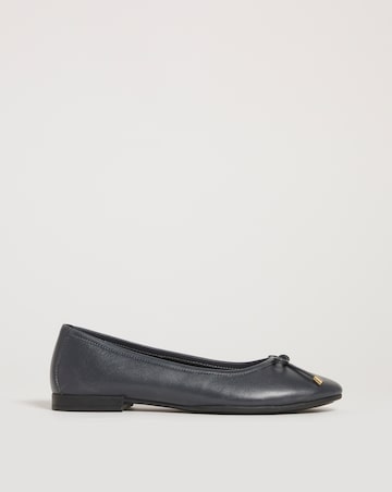 Talia Leather Ballerina Shoes - Wide Fit (E)