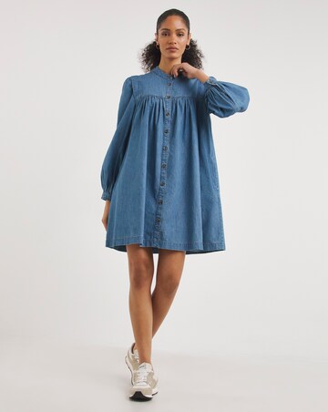 Whistles Chambray Denim Trapeze Dress