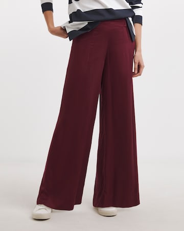 Plum Satin Wide Leg Trouser