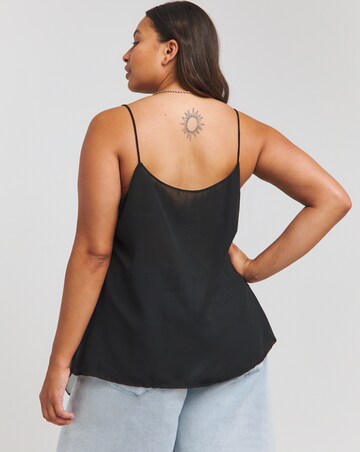 Simply Be Black Ruffle Front Cami