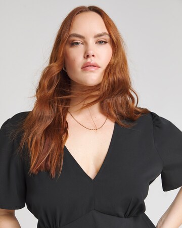 Black V Neck Tea Blouse