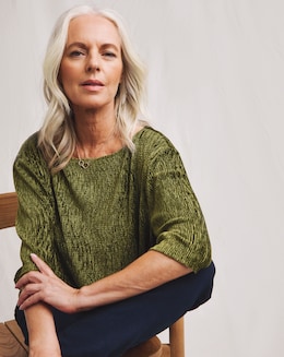 Julipa Crinkle Velour Longline Top