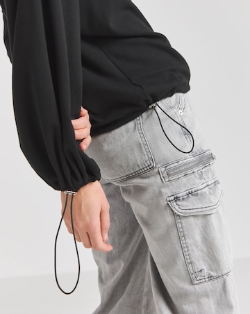 Black Toggle Detail Sweatshirt
