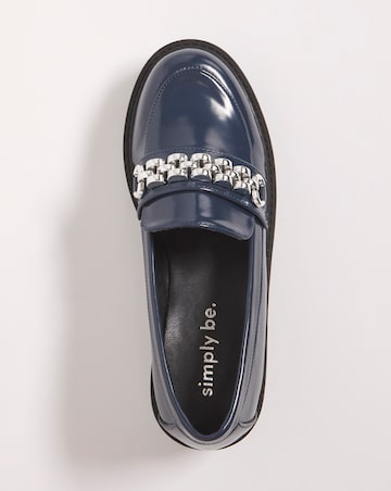 Dara Hardware Trim Loafer Shoes - Wide Fit (E)