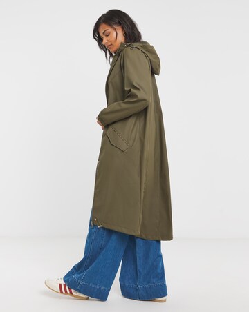Simply Be Khaki Longline Rubberised Coat
