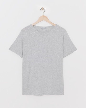 Grey Marl Diamante T-Shirt