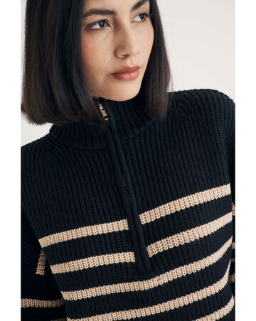 Nobody's Child Stripe Oversized Half Zip Jumper