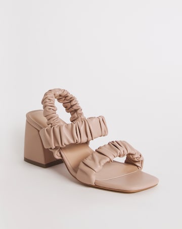Estell Stretch Ruched Heeled Sandals - Wide Fit (E)