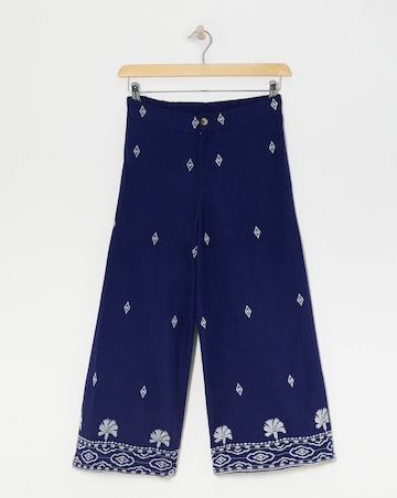 Indigo Embroidered Culottes