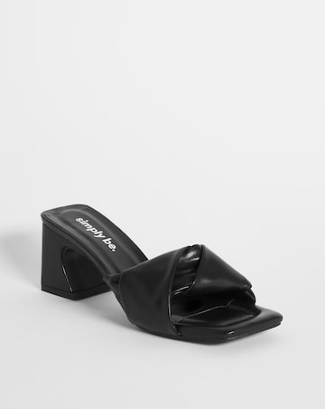 Dakota Volume Block Heeled Mule Sandals Extra Wide EEE Fit