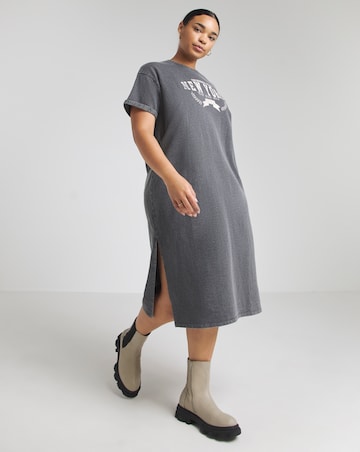 Simply Be Acid Wash Short Sleeve Graphic T-Shirt Dress