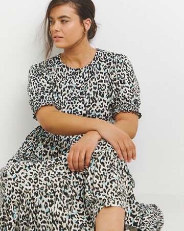 Leopard Supersoft Tiered Midi Dress