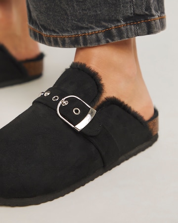 Franny Closed Toe House Shoe With Buckle Detail - Extra Wide Fit (EEE)