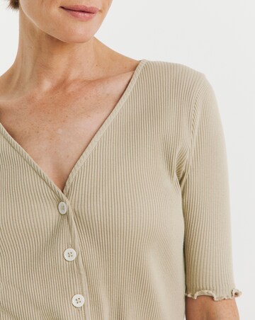 Lettuce Half Sleeve Rib Cardi