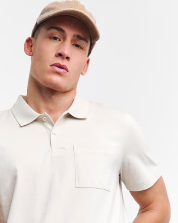 Pure Cotton Jersey Pocket Polo Long Length- Stone Grey