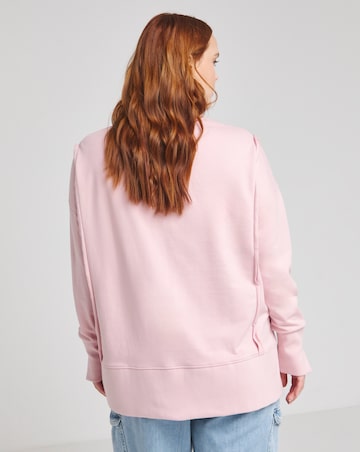 Simply Be Pink Exposed Seam Dip Back Sweatshirt