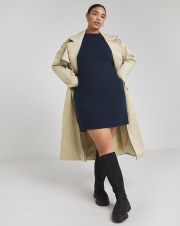 Navy Crew Neck Mini Jumper Dress
