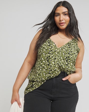 Simply Be Green Print Sleeveless V Neck Cami