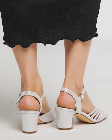 Gloria Strap Detail Low Heel Sandal - Wide Fit (E)