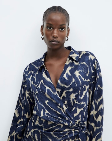 Mango Blue Printed Dress