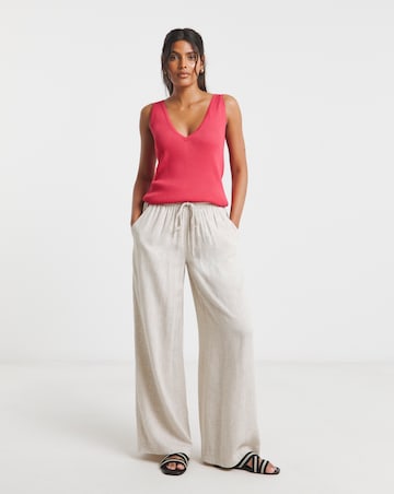 Simply Be Pink V Neck Ribbed Knit Vest