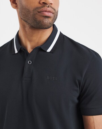 BOSS Short Sleeve Paddy Heritage Tipped Polo - Navy
