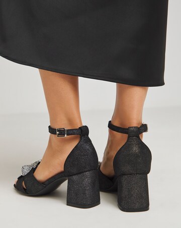 Peppo Diamante Bow Block Heel Sandal - Extra Wide Fit (EEE)