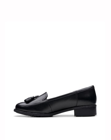 Clarks Black Havisham Leather Tassel Loafer