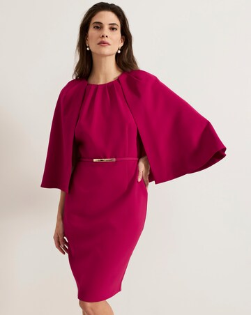 Phase Eight Veronica Pink Cape Belted Midi Dress