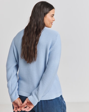 Simply Be Blue Crew Neck Trophy Cardigan