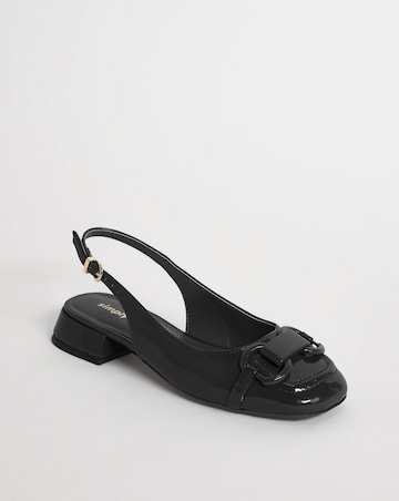 Everly Snaffle Trim Slingback Shoes - Wide Fit (E)