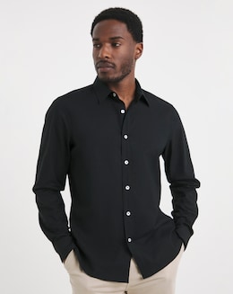 Long Sleeve Linen Blend Shirt
