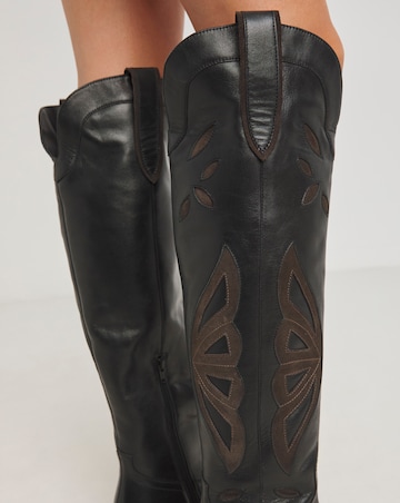 Tex Leather Over the Knee Western Boots - Extra Wide Fit (EEE) & Curvy Calf