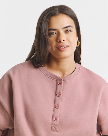 Simply Be Rose Pink Henley Sweatshirt