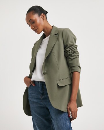 Straight Fit Twill Blazer