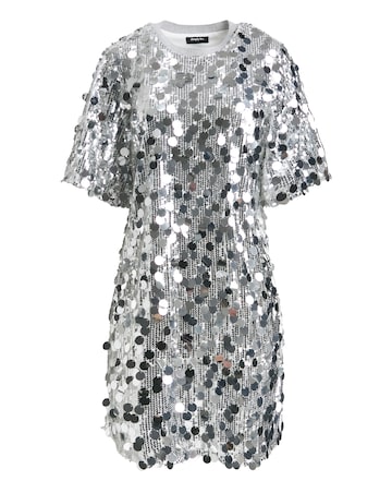 Silver Sequin T-Shirt Dress
