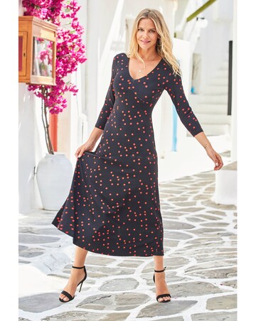 Sosandar Spot Print Jersey Midi Dress