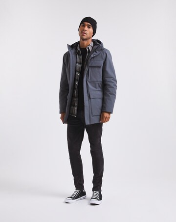 Grey Clean Padded Hooded Jacket