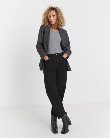 Grey Pinstripe Relaxed Blazer