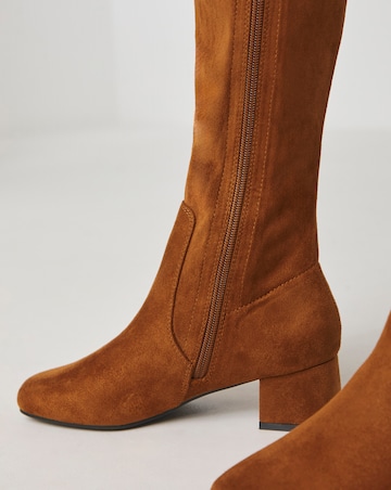Demi Knee Kigh Heeled Boot - Extra Wide Fit (EEE) & Standard/Curvy Calf