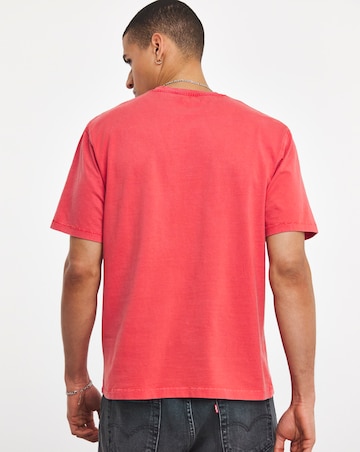 Garment Dyed Relaxed Fit T-Shirt- Red