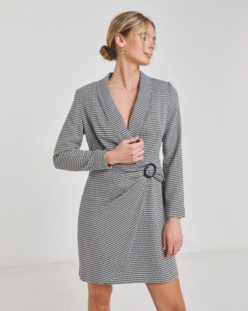 Check Twist Blazer Dress
