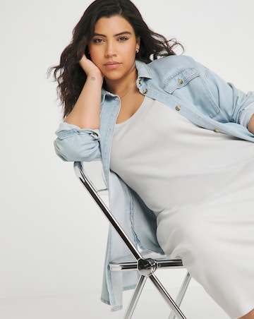 Simply Be Grey Ribbed Midi Dress