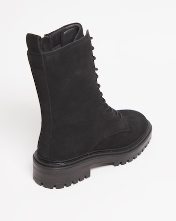Suede Lace Up Boot - Wide Fit (E)