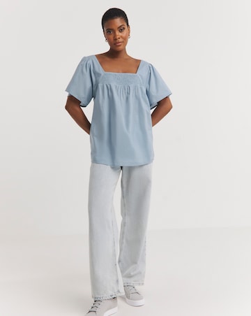 Cotton Square Neck Top