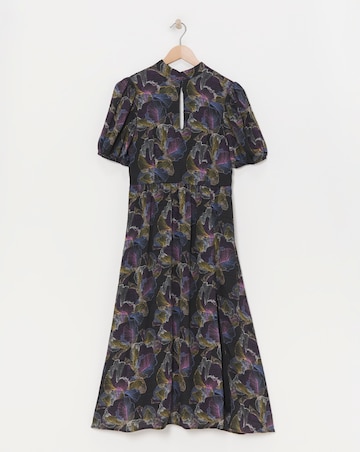 Lovedrobe High Neck Split Front Midi Dress