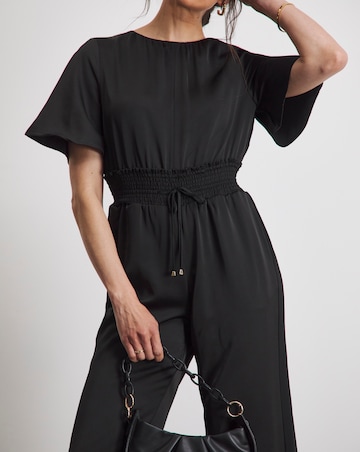 Joanna Hope Black Satin Jumpsuit